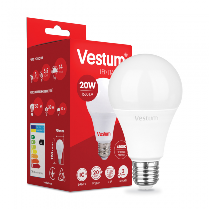 1-VS-1109 Лампа LED Vestum A70 20W 4100K 220V E27