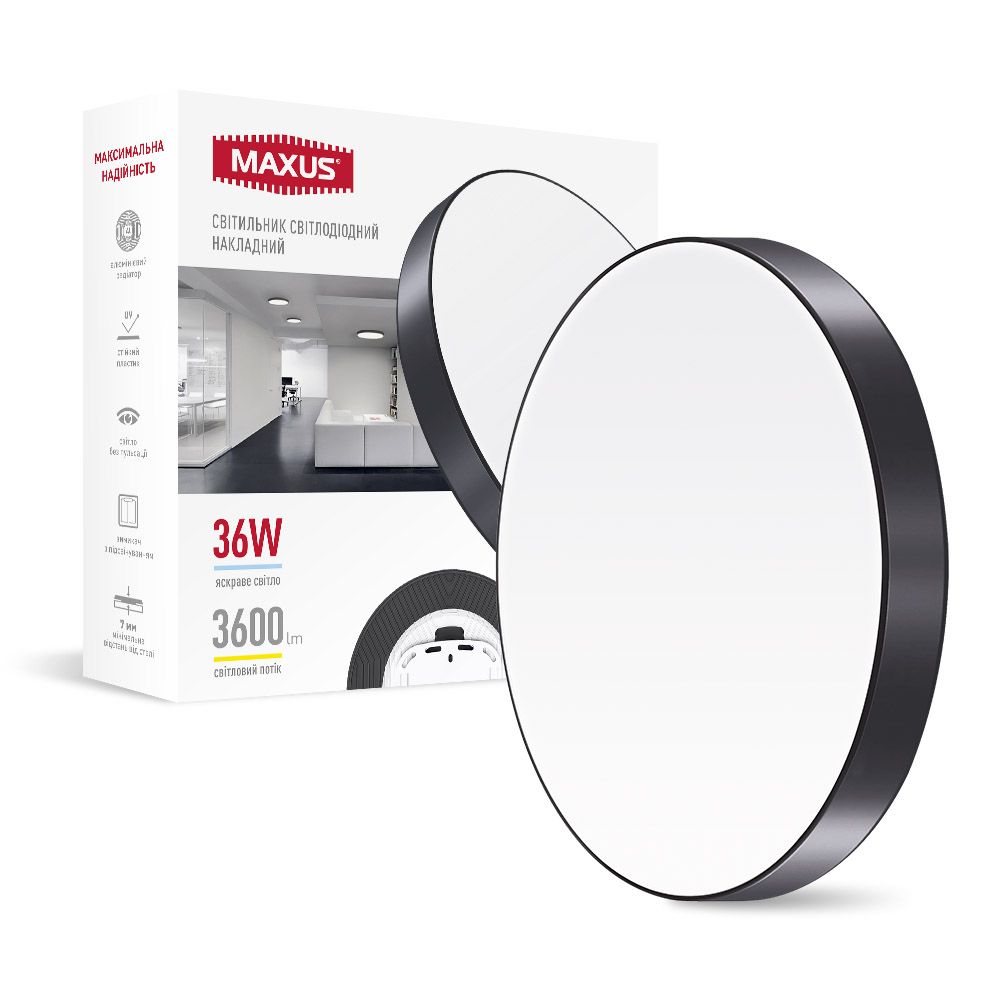 Світильник LED Maxus 3641 36W 4100K BK